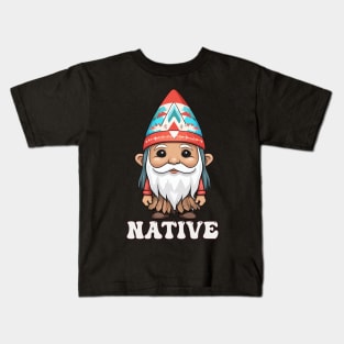 Kawaii Native American Indian Gnome Kids T-Shirt